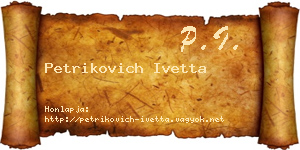 Petrikovich Ivetta névjegykártya